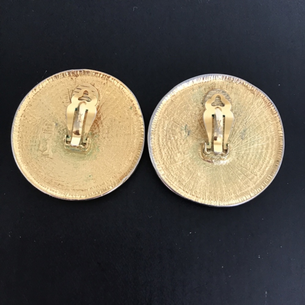 Yves Saint Laurent YSL/JAZZ  90’s vintage gold tone clip on earrings - Picture 3 of 8